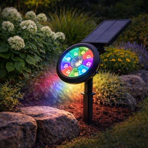 18W RGB Solar Güneş Enerjili Kazıklı Led Bahçe Aydınlatma Armatürü - 1