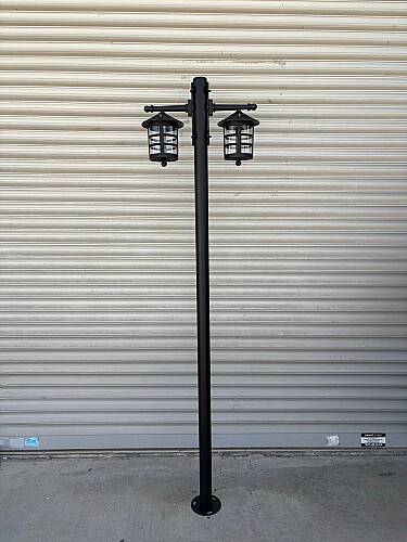 200 cm Çift Kollu Perge Direkli Bahçe Yol Aydınlatma Armatürü - 2