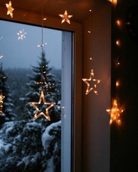 Dekoratif 2x1 Metre Animasyonlu Yıldızlı Saçak İp Perde Led Işık Aydınlatma GÜNIŞIĞI