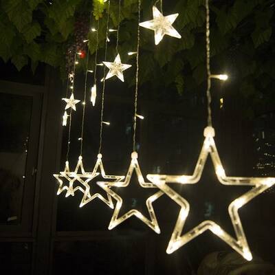 Dekoratif 2x1 Metre Animasyonlu Yıldızlı Saçak İp Perde Led Işık Aydınlatma GÜNIŞIĞI - 4