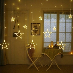 Dekoratif 2x1 Metre Animasyonlu Yıldızlı Saçak İp Perde Led Işık Aydınlatma GÜNIŞIĞI - 3