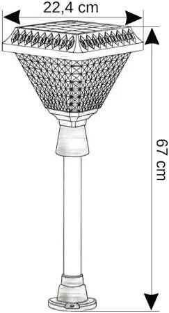 30W Solar Led Çim Direği Beyaz Işık - 3