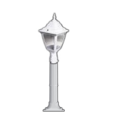 Kare Plastik Direkli Bahçe Armatürü - Bahçe Lambası Beyaz - 2