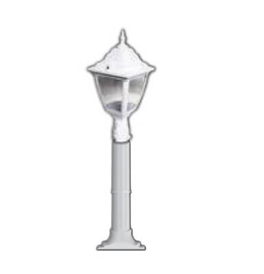 Kare Plastik Direkli Bahçe Armatürü - Bahçe Lambası Beyaz - 2