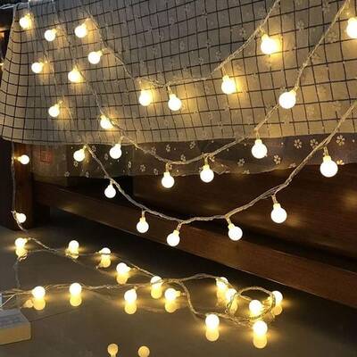 Dekoratif 5 mt Fişli Mini Ledli Top Süs İp Led Işık Aydınlatma - 1