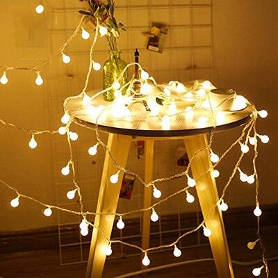 Dekoratif 5 mt Fişli Mini Ledli Top Süs İp Led Işık Aydınlatma - 2