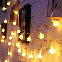 Dekoratif 5 mt Fişli Mini Ledli Top Süs İp Led Işık Aydınlatma - 4
